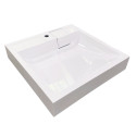 Раковина, умивальник Adamant WASHER NEW, штучний камінь, прямокут., з отвором для змішувача, без переливу, 595х595х115мм, накладний, білий