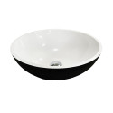 Раковина, умивальник Adamant KREIS, штучний камінь, кругла, без отвору для змішувача та переливу, 420х150мм, накладний, чорно-білий
