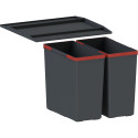 Сортер для сміття Franke Easysort 450-2-0, 2 x 14.5 л, кришка, чорний пластик