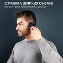 Машинка для стрижки Rowenta Barber Experience, для голови, мережа+акум., роторний мотор DC, насадок-12, нержавіюча сталь з покриттям DLC, синій