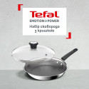 Сковорода Tefal Emotion+ Power, 24см, з кришкою, нержавіюча сталь, серцевина-алюміній, хромована сталь, бакеліт, скло