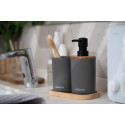 Набір для ванної кімнати ARDESTO Minimalism 360мл, 3 предмети, поліпропілен, бамбук, сірий темний