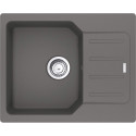 Мийка кухонна Franke City, фраграніт, прямокутник, з крилом, 620х500х190мм, чаша - 1, врізна, оборотна, UCG 611-62, сірий камінь