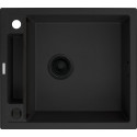 Мийка кухонна Deante Magnetic, граніт, квадрат, без крила, 560х500х219мм, чаша - 1, накладна, чорний матовий