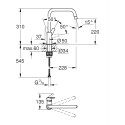 Змішувач для кухні Grohe QuickFix Start, довж.виливу - 228мм, поворотний, 1важіль, супер сталь