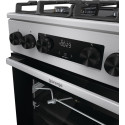 Плита Gorenje комбінована, 70л, 50x60см, дисплей, IconLed, газ на склі, чавун, нерж