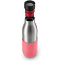 Термопляшка Tefal Bludrop, 500мл, нержавіюча сталь, пластик, рожевий