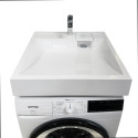 Раковина, умивальник Adamant WASHER NEW, штучний камінь, прямокут., з отвором для змішувача, без переливу, 595х595х115мм, накладний, білий