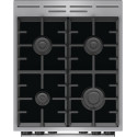 Плита Gorenje комбінована, 70л, 50x60см, дисплей, IconLed, газ на склі, чавун, нерж