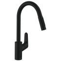 Змішувач для кухні Hansgrohe Focus M41, довж.виливу - 235мм, витяжний, 1важіль, KM240, чорний матовий