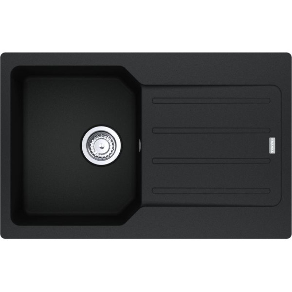 Мийка кухонна Franke City, фраграніт, прямокутник, з крилом, 780х500х190мм, чаша - 1, врізна, оборотна, UCG 611-78, онікс