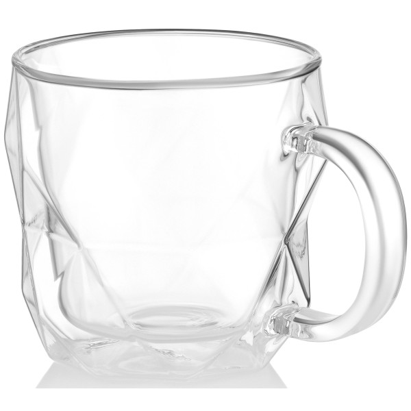 Набір чашок з ручками і подвійними стінками ARDESTO, 450мл, 2шт, боросилікатне скло, прозорий