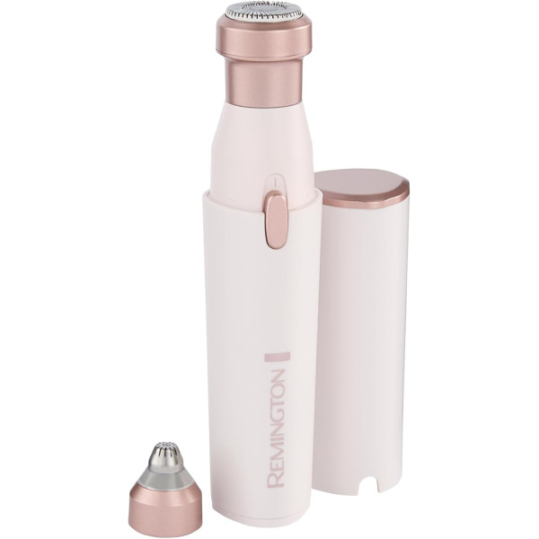 Тример Remington, для носа та вухі бороди , мережа+акум., насадок-2, сталь, рожевий