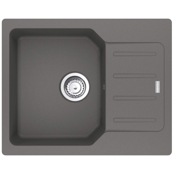 Мийка кухонна Franke City, фраграніт, прямокутник, з крилом, 620х500х190мм, чаша - 1, врізна, оборотна, UCG 611-62, сірий камінь