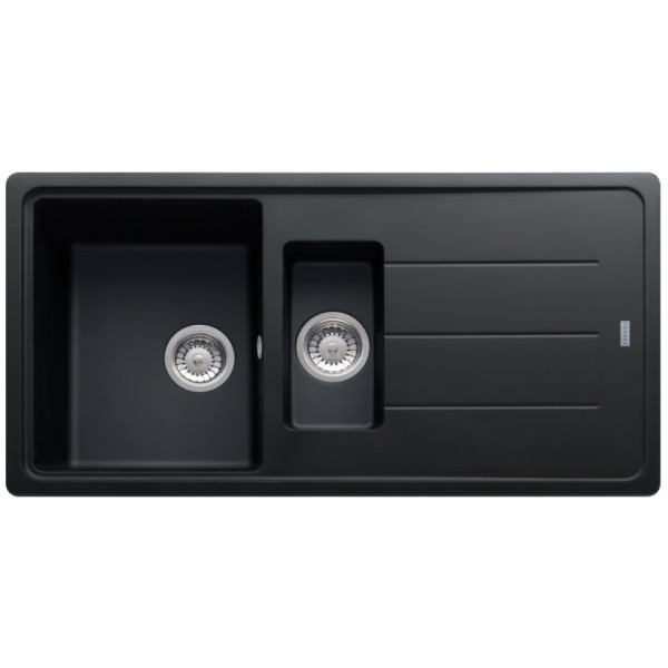 Мийка кухонна Franke Basis фраграніт, прямокут., з крилом, 970х500х200мм, чаша - 2, врізна, онікс
