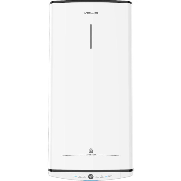Водонагрівач електричний Ariston VELIS PRO 100 EU плаский, слім, 100л, 2*1,5 кВт, емал. нагр. ел, ун. монтаж, ел. кер-ня, B, білий