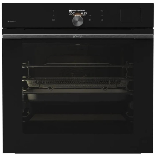 Духова шафа Gorenje електрична, 77л, A+, Wi-Fi, пароварка, дисплей, готув. на різн рівнях, чорний