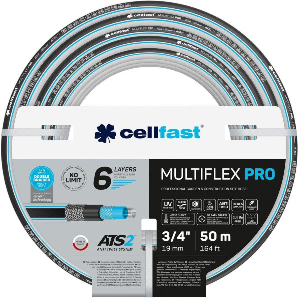 Шланг садовий Cellfast MULTIFLEX PRO 3/4" 50м 6 шарів до 35бар -20…+65°C