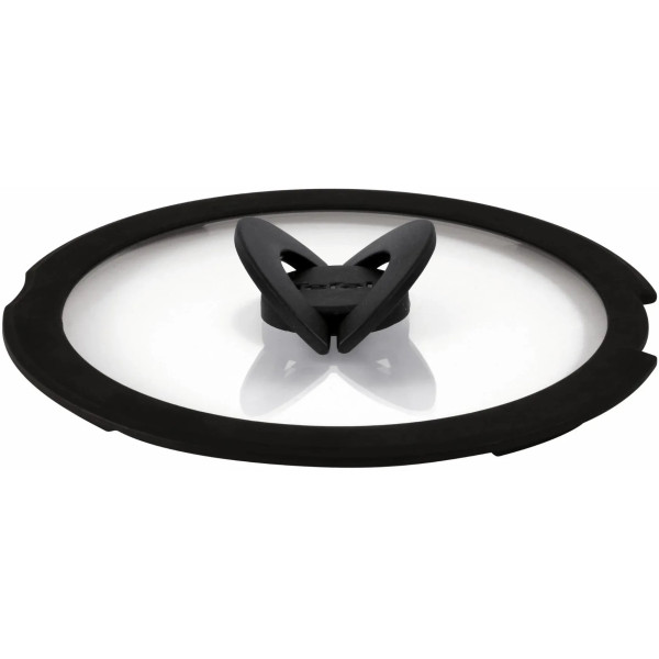 Кришка Tefal Ingenio 28см, скло, силікон, прозоро-чорний