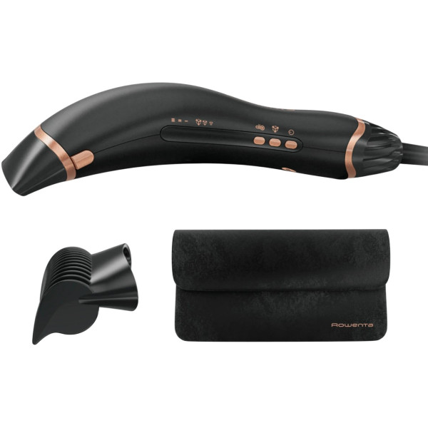 Фен Rowenta Ultimate Experience Air Motion, 1300Вт, 3 режими, насадка-гребінець, кейс для зберігання, іоніз-я, хол. обдув, чорний