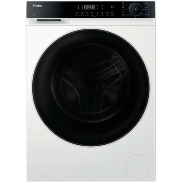 Прально-сушильна машина Haier фронтальна, 8(5)кг, 1400, A, 46.2см, дисплей, пара, інвертор, люк чорний, білий