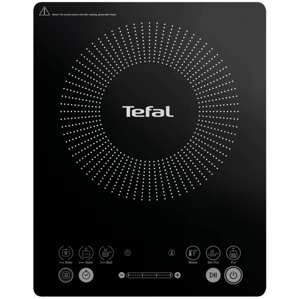 Плитка настільна Tefal індукційна Everyday Slim, конфорок - 1 на 2.1кВт, керування - сенсорне, програм - 6, чорний
