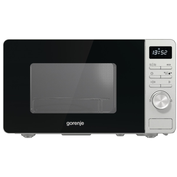 Мікрохвильова піч Gorenje, 20л, електр. керув., 800Вт, гриль, дисплей, нерж