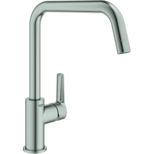 Змішувач для кухні Grohe QuickFix Start, довж.виливу - 228мм, поворотний, 1важіль, супер сталь