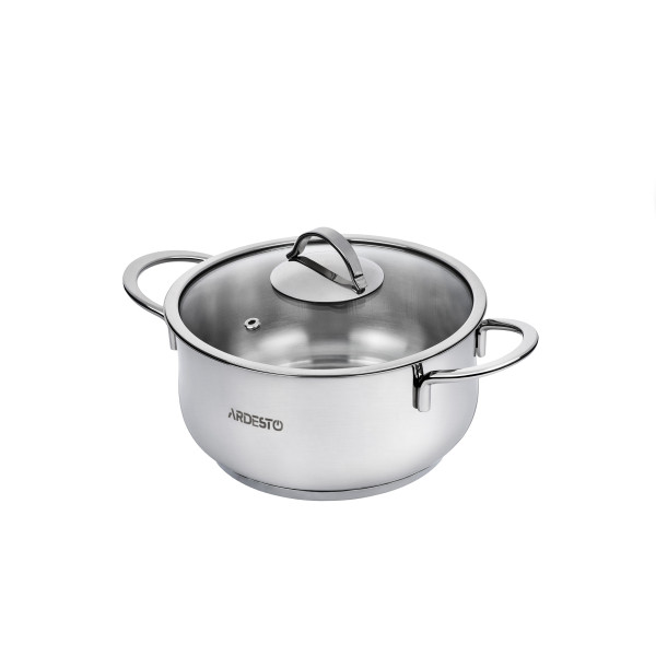 Каструля зі скляною кришкою ARDESTO Black Mars, 1.8л, нержавіюча сталь