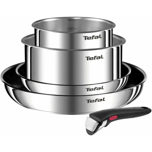 Набір посуду Tefal Ingenio Emotion, 5пр., нержавіюча сталь, бакеліт, сріблястий