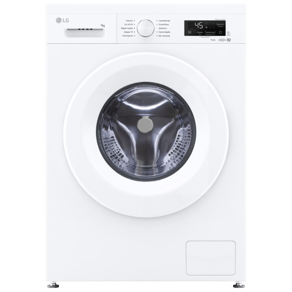 Пральна машина LG фронтальна, 7кг, 1200, A, 44см, дисплей, пара, інвертор, білий