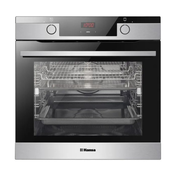 Духова шафа Hansa електрична, 65л, A, дисплей, конвекція, телескопічні направляючі, 3 скла, нержавіюча сталь