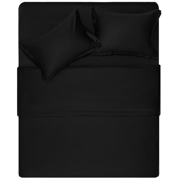 Простирадло на резинці ARDESTO Mix&Match Premium, 180x200+30см, 100% бавовна, сатин, чорний