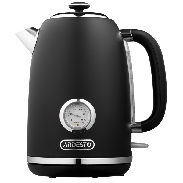 Електрочайник ARDESTO Vintage Dream 1.8л, Strix, метал, чорний матовий
