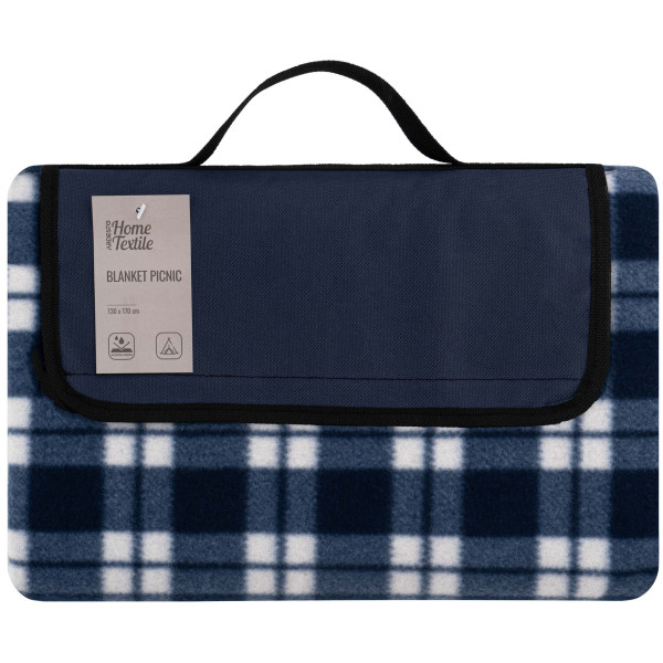 Плед ARDESTO Picnic 130х170см, 100% поліестер, клітинка синій