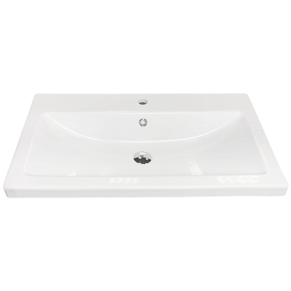 Раковина, умивальник Adamant CERS, штучний камінь, прямокут., з отвором для змішувача, з отвором для переливу, 795x450x158мм, накладний, білий