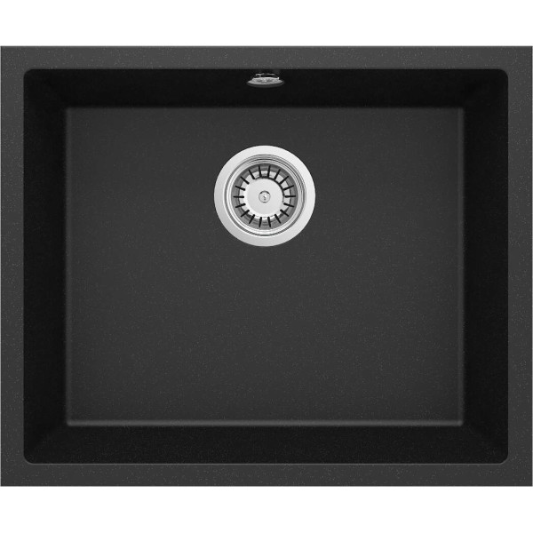 Мийка кухонна Deante Corda, граніт, прямокутник, без крила, 540х440х200мм, чаша - 1, накладна, металічний графіт