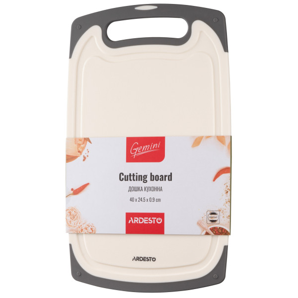 Дошка кухонна ARDESTO Gemini, 40х24.5х0.9см, пластик, білий