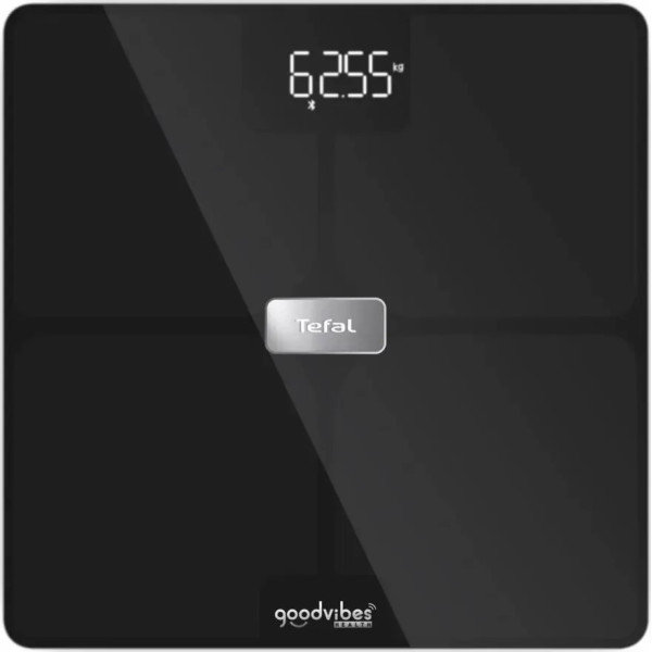 Ваги Tefal підлогові Body Fat Goodvibes Health, 180кг, 1 х Li-ion, кабель USB в комплекті, скло, чорний