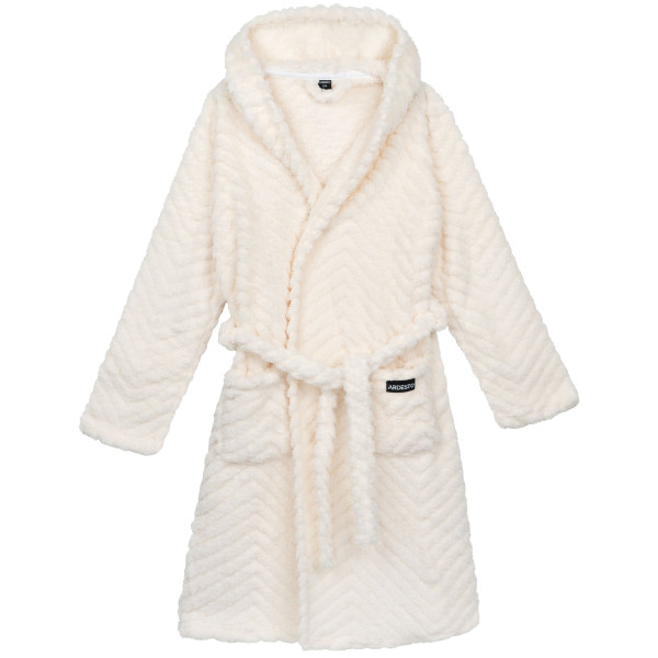 Халат жіночий ARDESTO Zigzag, розмір S/M, 100% поліестер, білий