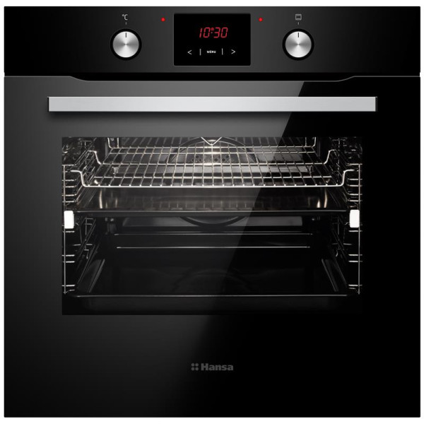 Духовка электр. Hansa, 60см, 77л, A, гриль, емаль легкого очищення, диспл., чорний