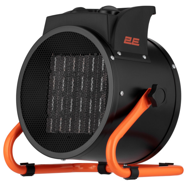 Теплова гармата електрична 2E Ceramic, 3кВт, 30м2, 280м3/год, керамічний нагрів. елемент (PTC), чорний, 2.85кг