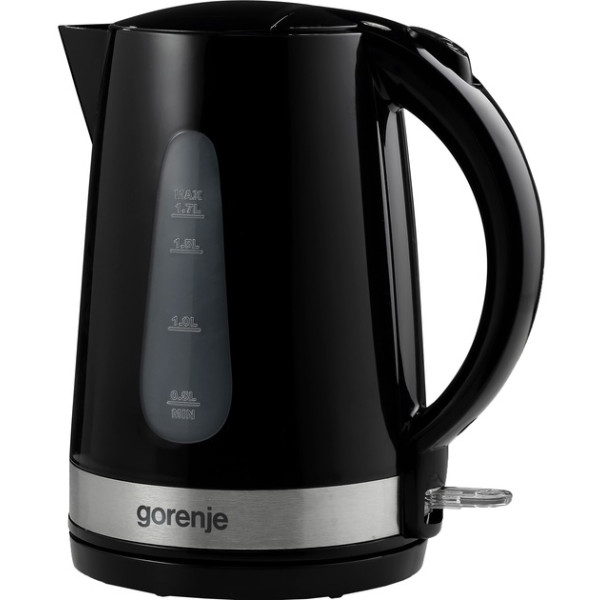 Електрочайник Gorenje, 1,7л, пластик, чорний