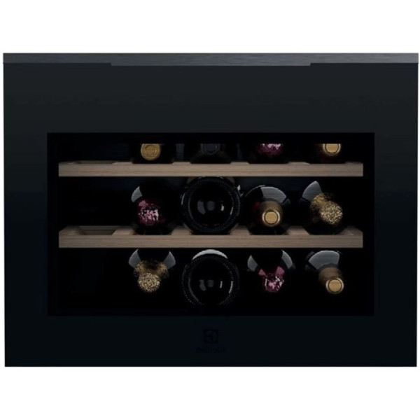 Холодильник Electrolux вбудований для вина, 45x60х58, полок - 2, зон - 1, бут-15, ST, чорний матовий