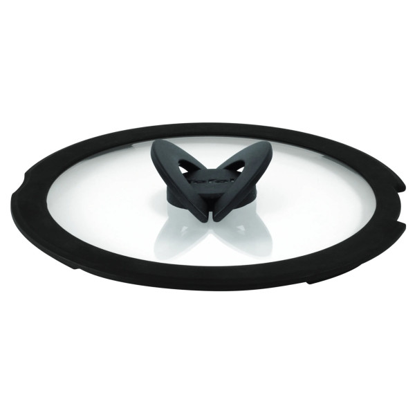 Кришка Tefal Ingenio 22см, скло, силікон, прозоро-чорний