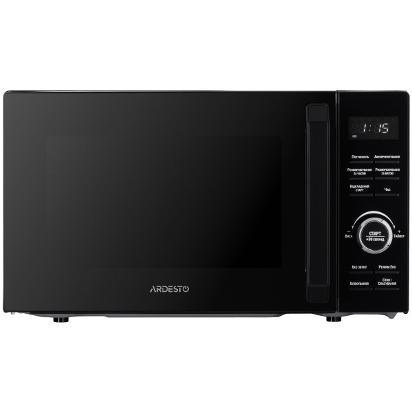 Мікрохвильова піч ARDESTO, 20л, електр.керув., 700Вт, дисплей, відкр.ручкою, швидкий старт, чорний