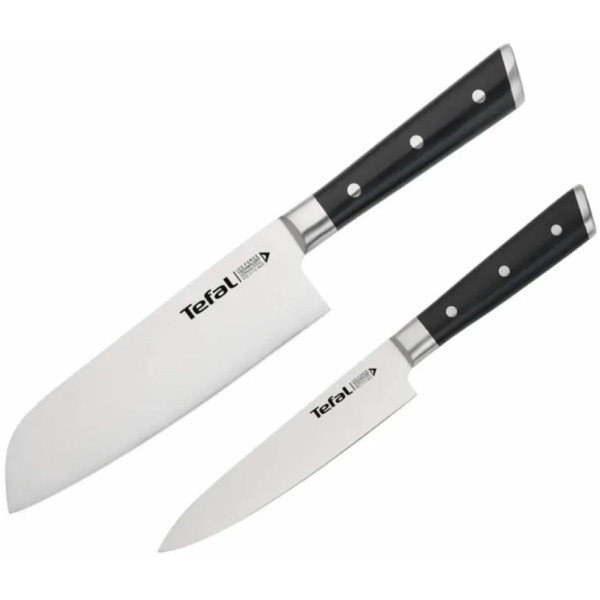 Набір ножів Tefal Ice Force, 2шт, нержавіюча сталь, пластик, чорний