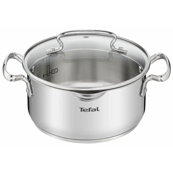 Каструля Tefal DUETTO+, 2.9л, з кришкою, нержавіюча сталь, скло