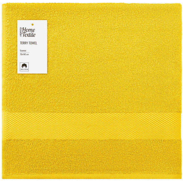 Рушник махровий ARDESTO Essence 70х140см, 100% бавовна, жовтий