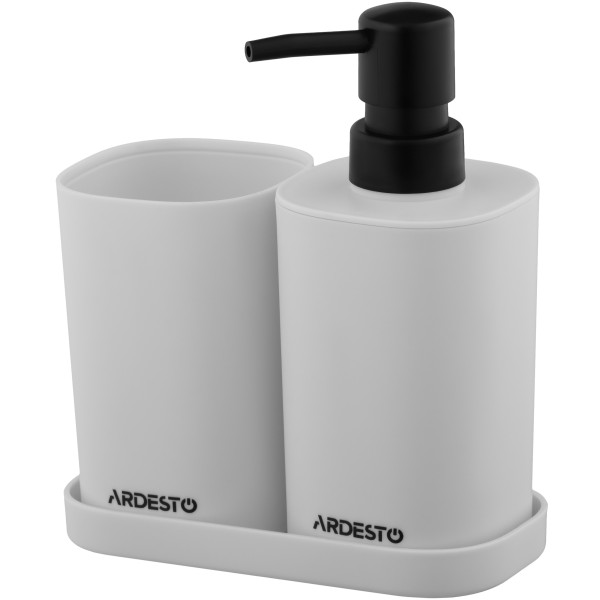 Набір для ванної кімнати ARDESTO Vigor 380мл, 3 предмети, поліпропілен, сірий